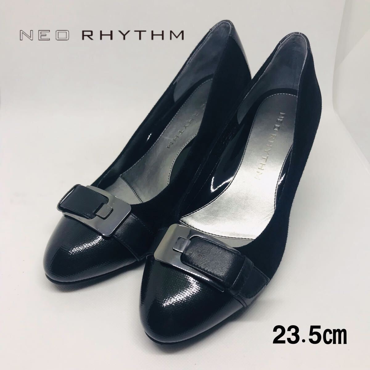 【美品】NEO RHYTHM ネオリズム パンプス ブラック ベルトの画像1