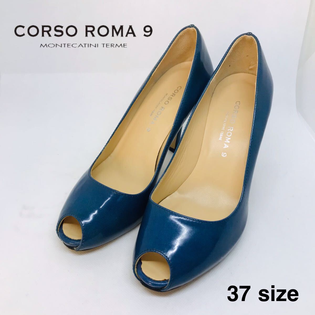 [ beautiful goods ]koruso Rome enamel pumps open tu pin heel 