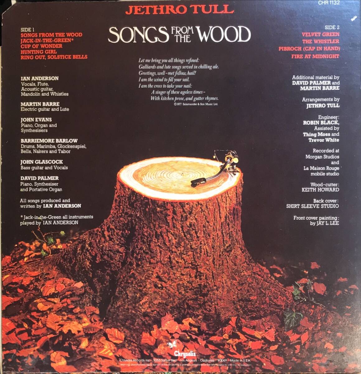 Jethro Tull Songs From The Wood US ORIGの画像2