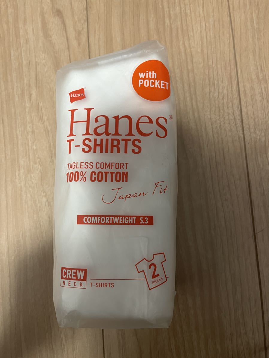 【新品未使用】hanes japanfit ヘインズ ジャパンフィット2P ポケットTシャツ サイズS ホワイト_画像1