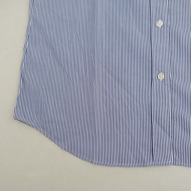 //【未使用】メーカーズシャツ鎌倉 Maker’s Shirt KAMAKURA*コットンストライプ丸襟ロングスリーブシャツ*38(33-2402-274)【50C42】_画像6