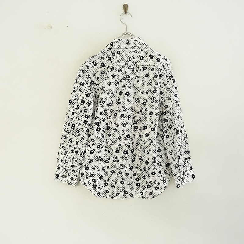 //トリココムデギャルソン tricot COMME des GARCONS *ラウンドカラープリントシャツ*S綿ドット＆フラワー(25-2402-142)【50C42a】_画像2