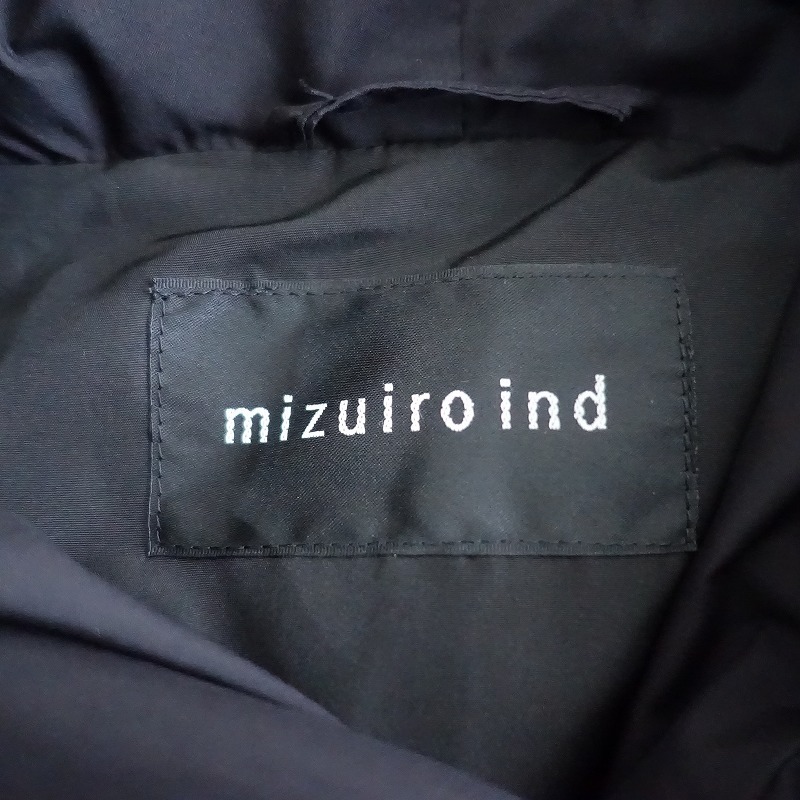 //【定価4.2万】ミズイロインド mizuiro-ind *ドレープダウンコート*中綿ジャケットアウター黒ブラック(jk1-2402-444)【31C42】_画像9