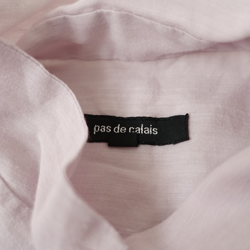 //【定価2.7万】パドカレ pas de calais *ラミーテンセル刺繍ブラウス*36薄手シャツワイドパープルピンク(27-2402-158)【71C42】_画像7