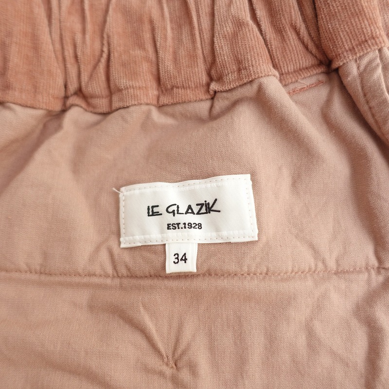 //【定価1.7万】ルグラジック Le Glazik *コーデュロイパンツ*34ピンクブラウンウエストゴムイージー無地(33-2402-583)【12C42】_画像8