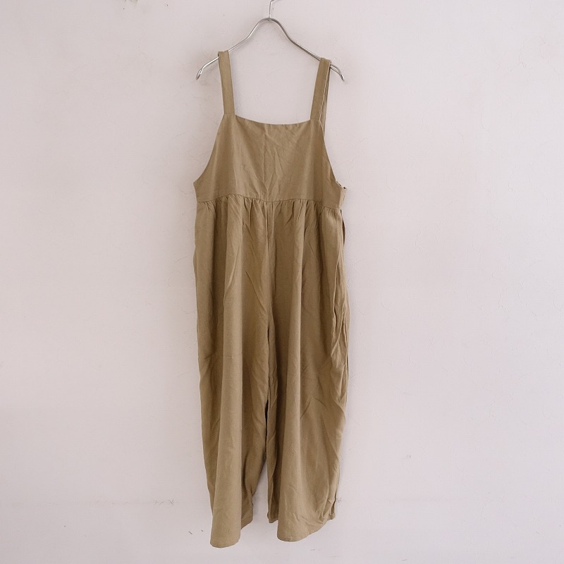 //sa man sa Moss Moss Samansa Mos2 * overall pants *F beige linen cotton . overall (33-2402-823)[12C42]