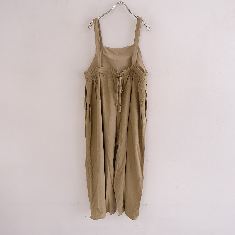 //sa man sa Moss Moss Samansa Mos2 * overall pants *F beige linen cotton . overall (33-2402-823)[12C42]