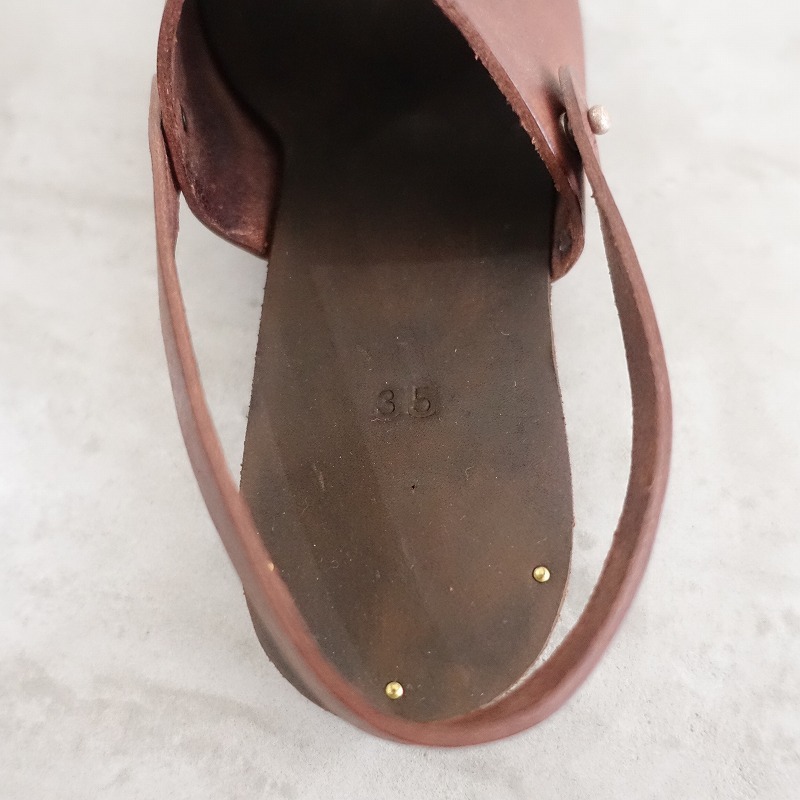 //【美品/定価2.8万】シューアンドソーン SHOE & SEWN *ヒールストラップサンダル Roma 35/22.5*ブラウン靴(sh88-2403-9)【42C42】_画像7