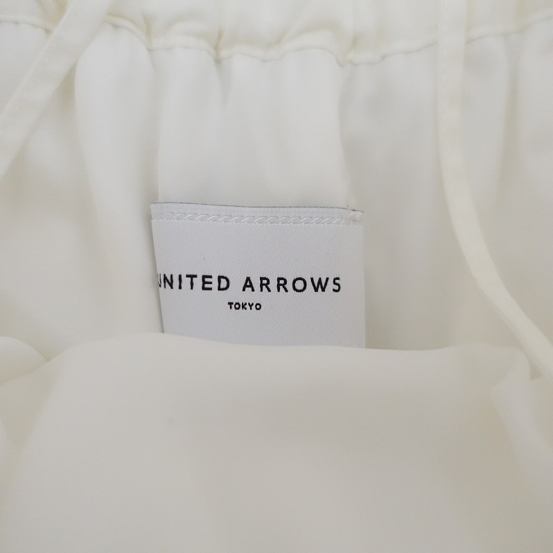 //【定価1.9万】ユナイテッドアローズ UNITED ARROWS *PC/POCフレアスカート*36綿シルクイージーオフホワイト(sk2-2403-94)【52C42】_画像7