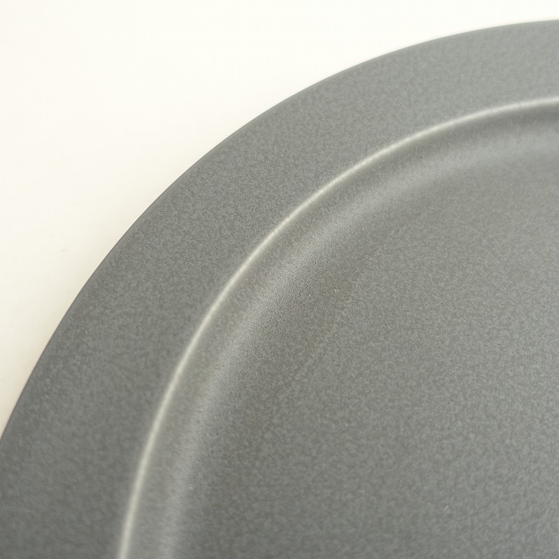 //【美品】イイホシユミコ yumiko iihoshi *unjour matin plate プレート rainy gray*お皿大皿リム【陶器】(wa85-2403-25)【62C42】_画像4