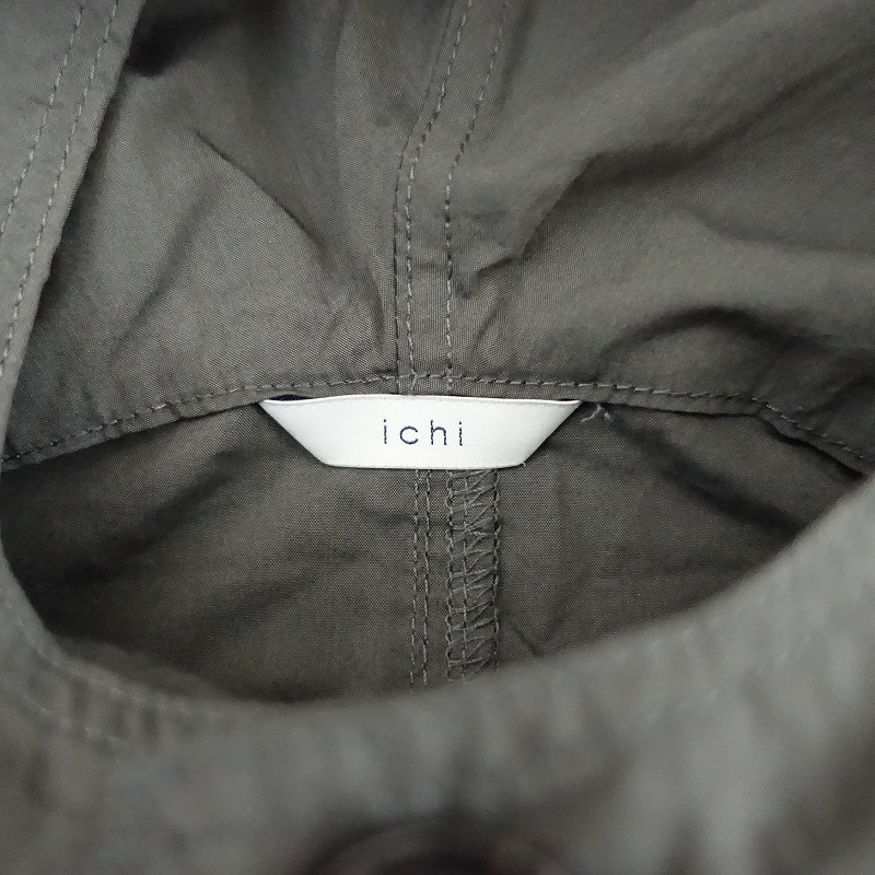 【美品/定価1.7万】イチ ICHI *Water Repellent Hood Jacket コットンナイロンジャケット*ダークグレー系(jk1-2403-189)【13C42】の画像8