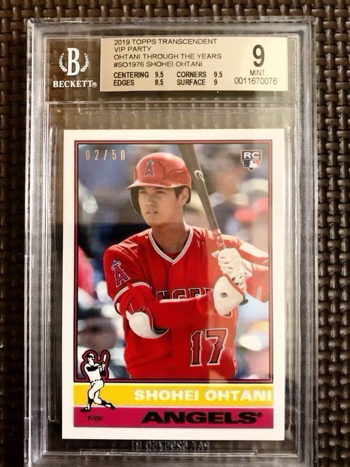 50枚限定★BGS鑑定9 MINT★大谷翔平カード★2019 topps transcendent vip party★1976 RC ohtani through the years _画像1