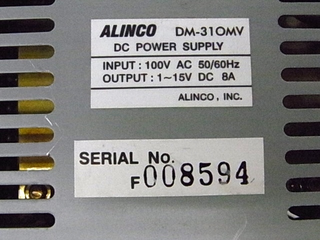 e11260　ALINCO　DM-310MV　アルインコ　無線機器用安定化電源器　通電確認済_画像7