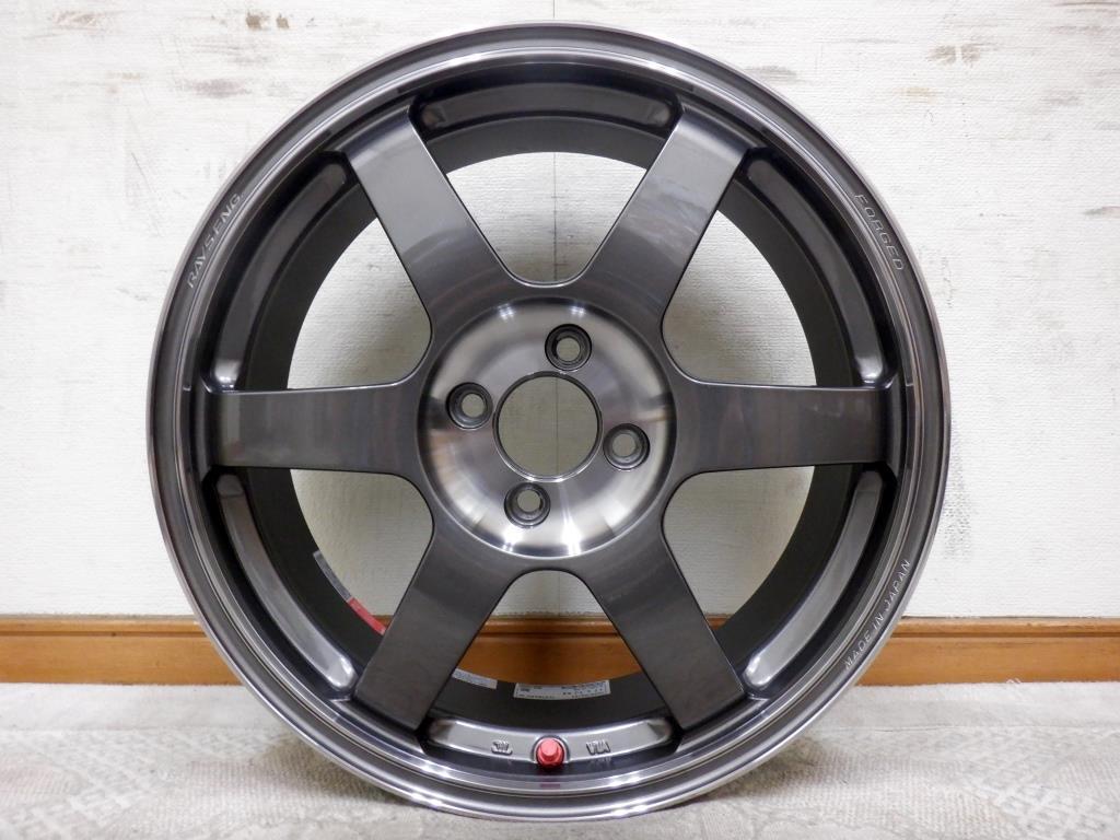 レイズ RAYS ボルクレーシング TE37 SAGA SL 鍛造 FORGED 7J +44 100 スイフト ヤリス アクア ガリキズなし 超美品 4本の画像3