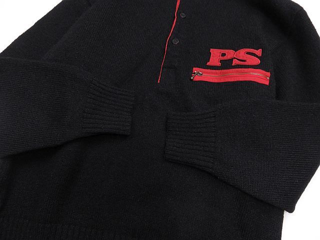 ピアスポーツ　PIASPORTS ニットセーター　黒　ロゴ入り　ライカ　日本製　M_画像4