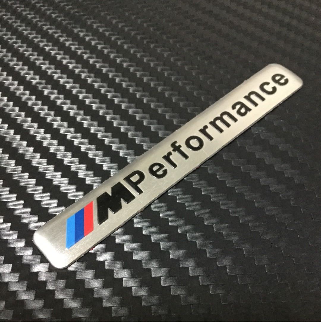 BMW M performance アルミ エンブレム　シルバー_画像1