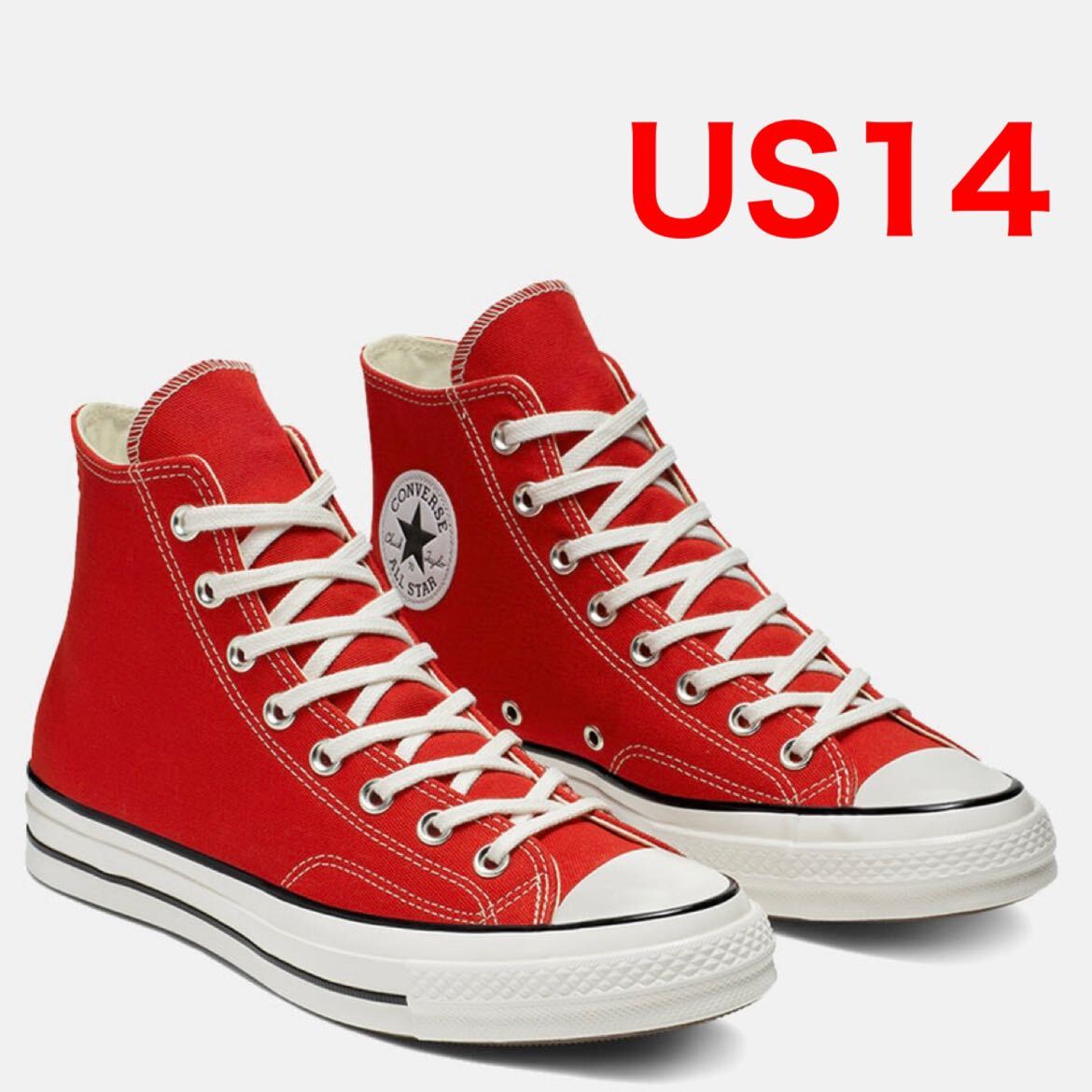 us14 32cm Converse Chuck 70 Hi Enamel Red Canvas 超希少サイズ エナメルレッド/エグレット/ブラック