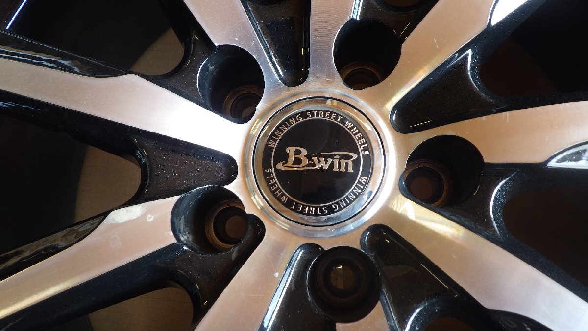 B-WIN ブラックｘポリッシュ 18x7.5J ET38 114.3-5h ４本セット 060314_画像7