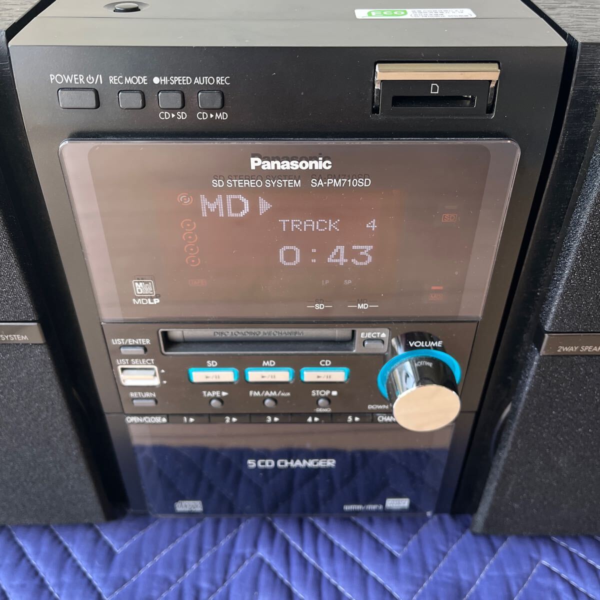 Panasonic MD CD SD システム ミニコンポ SC-PM710S 動作品_画像2
