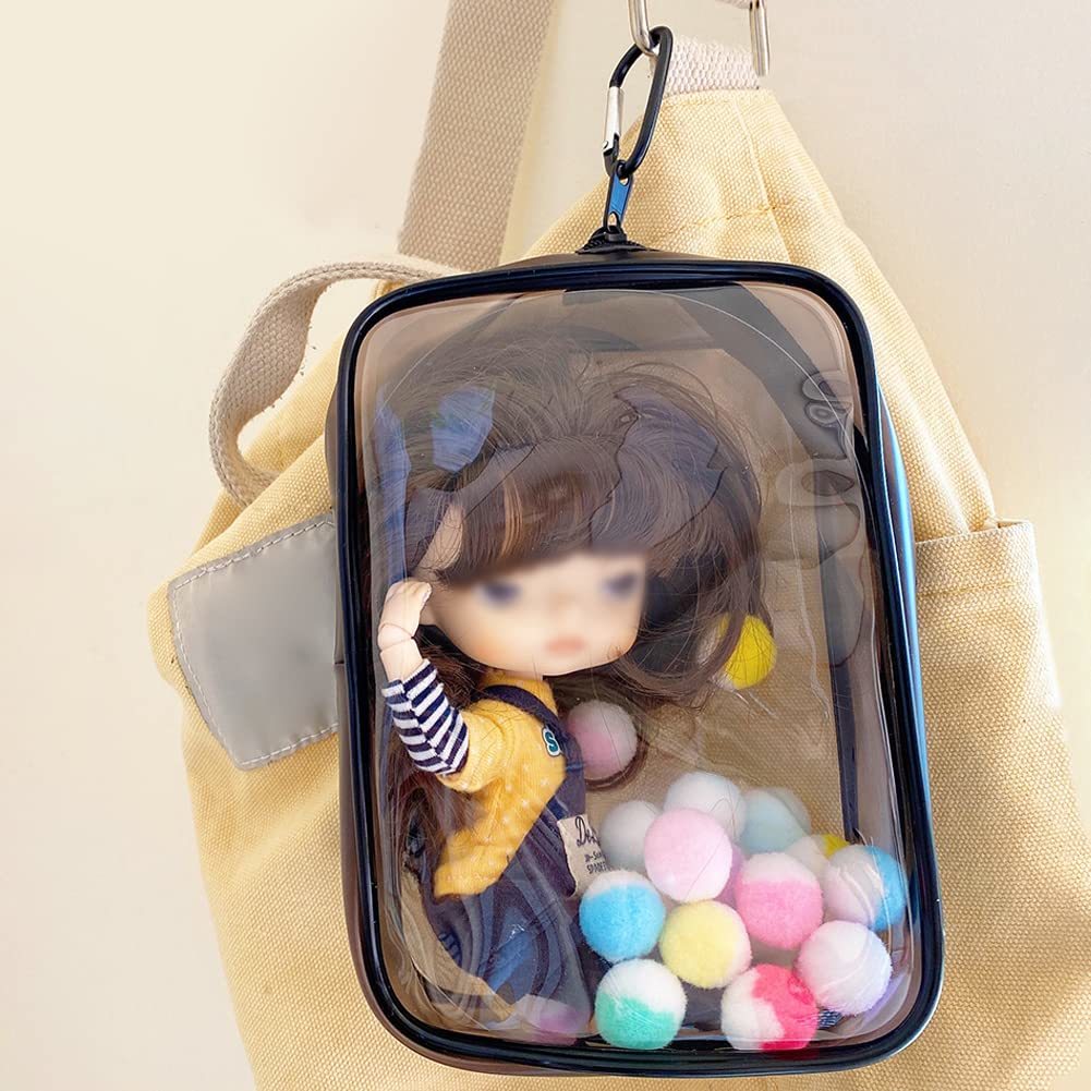 [ stock disposal ] soft toy transparent see . bag doll inserting clear bag outing equipment ornament .. pouch dustproof fastener for (XL* white ) pain 