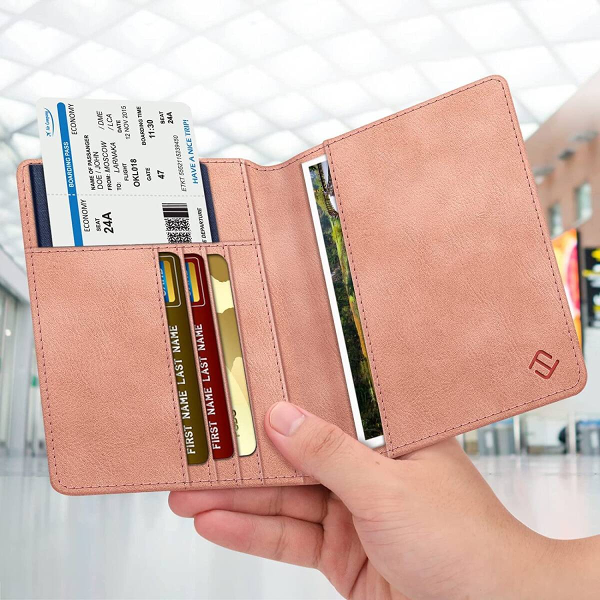 [ new arrivals commodity ] traveling abroad for high class PU leather skimming prevention passport cover travel wallet multifunction storage pocket luggage tag attaching name 