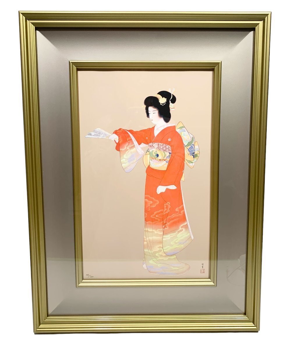 上村松園 序の舞 シルクスクリーン 日本画 196/300 絵画 美人画 着物 和装