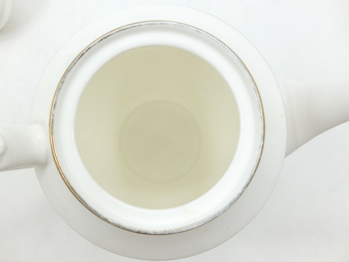 【z26721】Noritake ノリタケ ティーポット 白 ホワイト BONE CHINA 洋食器 格安スタートの画像3