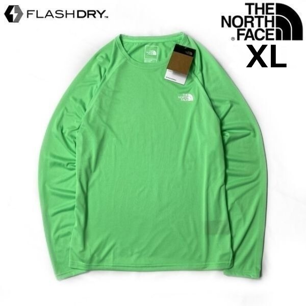 1円～!売切!【正規新品】THE NORTH FACE BREEZE L/S 長袖 Tシャツ ロンT US限定 速乾 撥水 スポーツ キャンプ アウトドア(XL)緑 180902-20_画像1