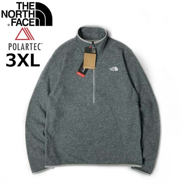 1円～!売切!【正規新品】THE NORTH FACE◆ALPINE POLARTEC 100 1/2-ZIP JACKET フリース ハーフジップ US限定 軽量(3XL)グレー 181024-35_画像3