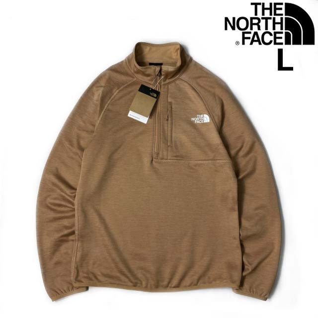 1円～!売切!【正規新品】THE NORTH FACE◆CANYONLANDS 1/2-ZIP JACKET トラックジャケット ハーフジップ US限定 裏起毛(L)茶 180915-40_画像1