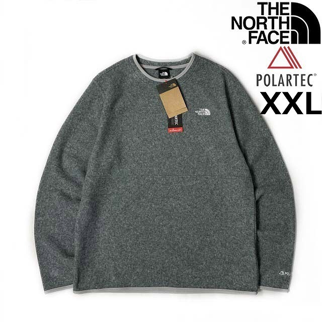 1円～!売切!【正規新品】THE NORTH FACE◆ALPINE POLARTEC 100 CREW フリース US限定 軽量 ポーラテック 男女兼用(XXL)グレー181024-30_画像1