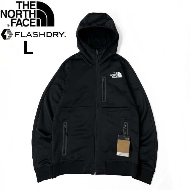 1円～!売切!【正規新品】THE NORTH FACE◆PIONEER PEAK FULLZIP HOODIE トラックジャケット パーカー US限定 速乾 裏起毛(L)黒 180915-45_画像3