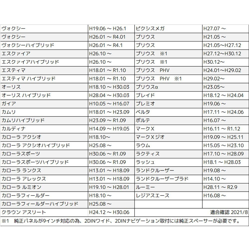 カローラフィールダー H18.10 ～ トヨタ オーディオハーネス 10P 6P 変換 パネル スペーサー 車速 バック パーキングブレーキ waA1P2S3_画像4