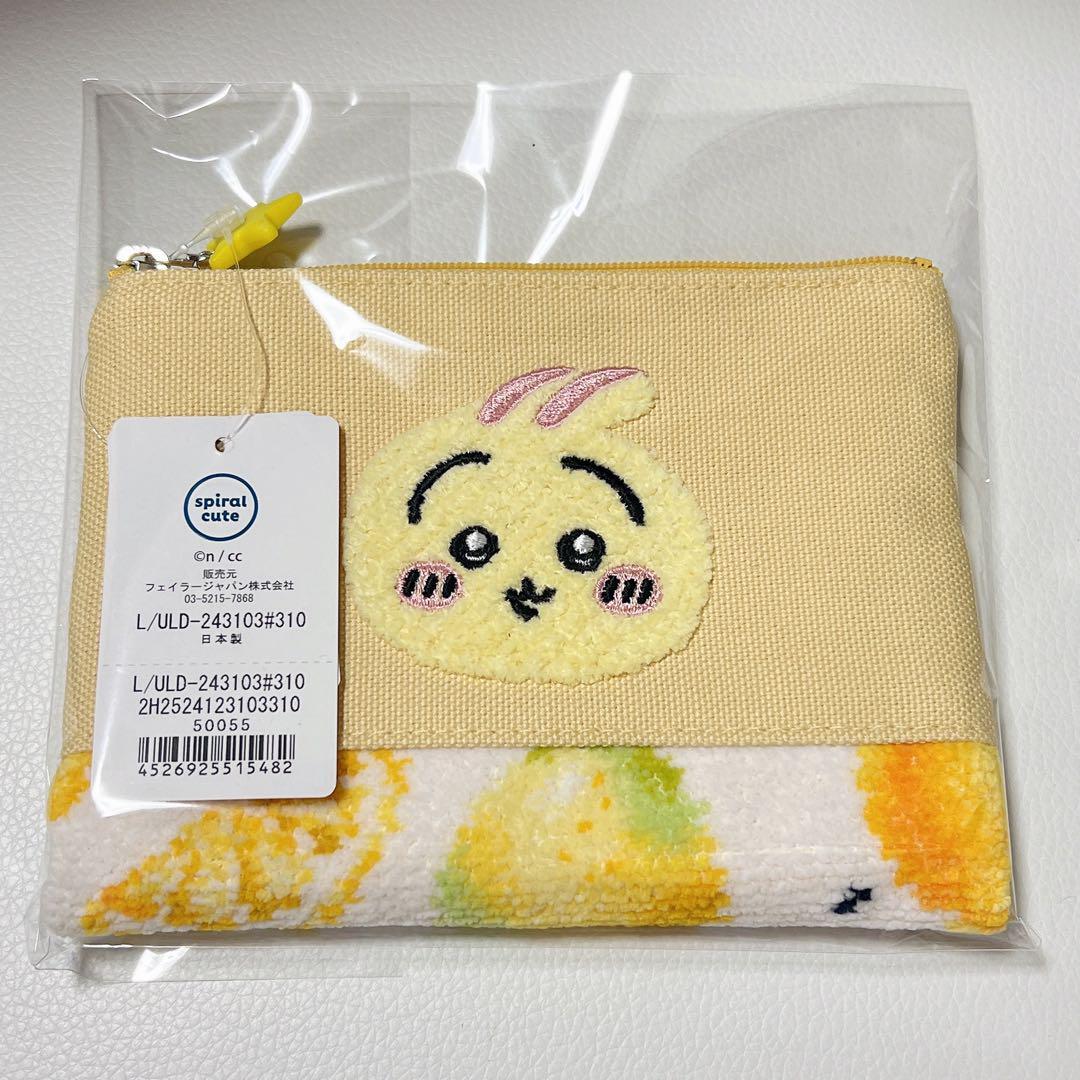 ちいかわ ラブラリー バイ フェイラーコラボ 刺繍ポーチ レモンドット　うさぎ_画像1