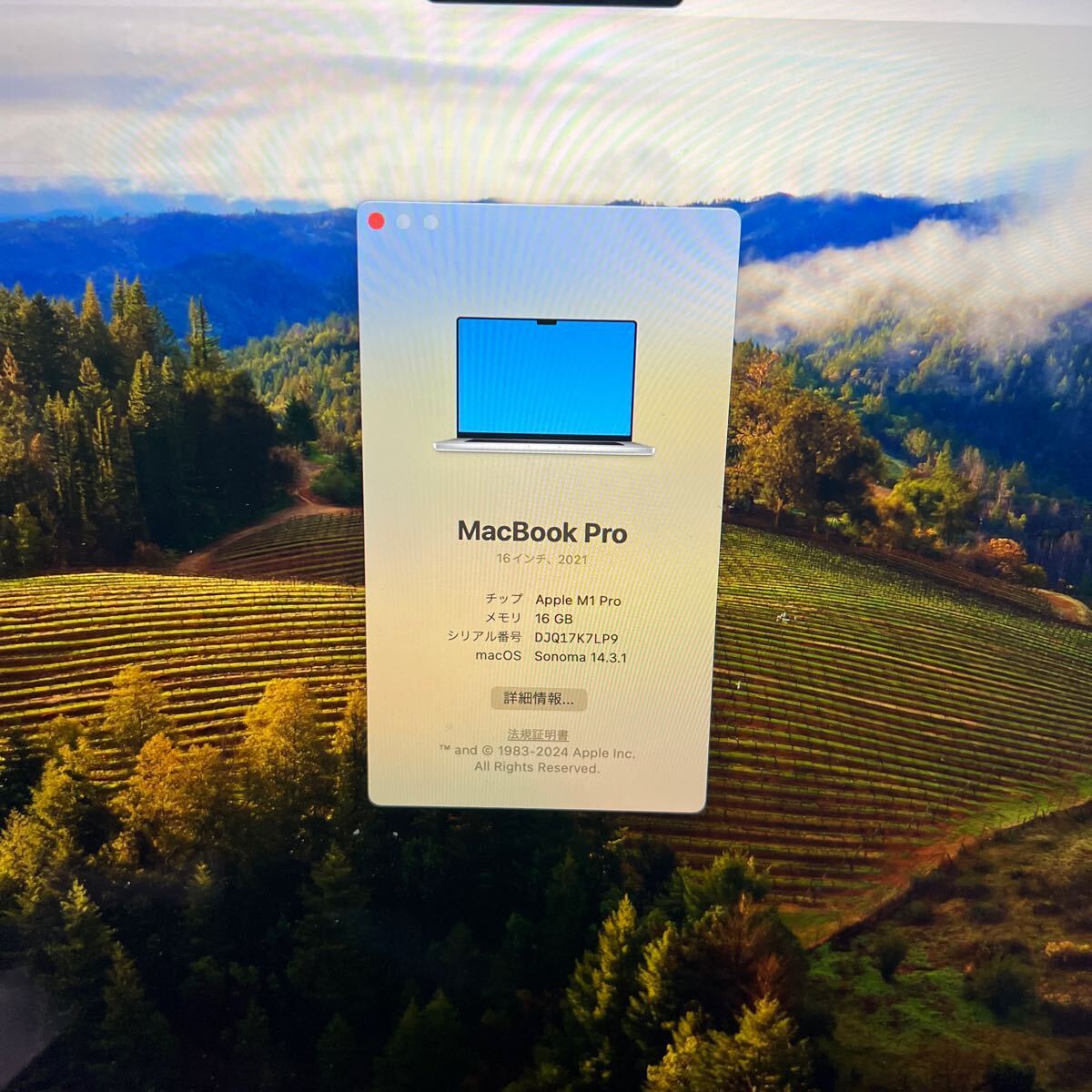 Apple 16インチMac Book Pro / M1 Pro / メモリー16G / 512GB SSD と REALFORCE ワイヤレス日本語キーボード 型番 R3HC13_画像7