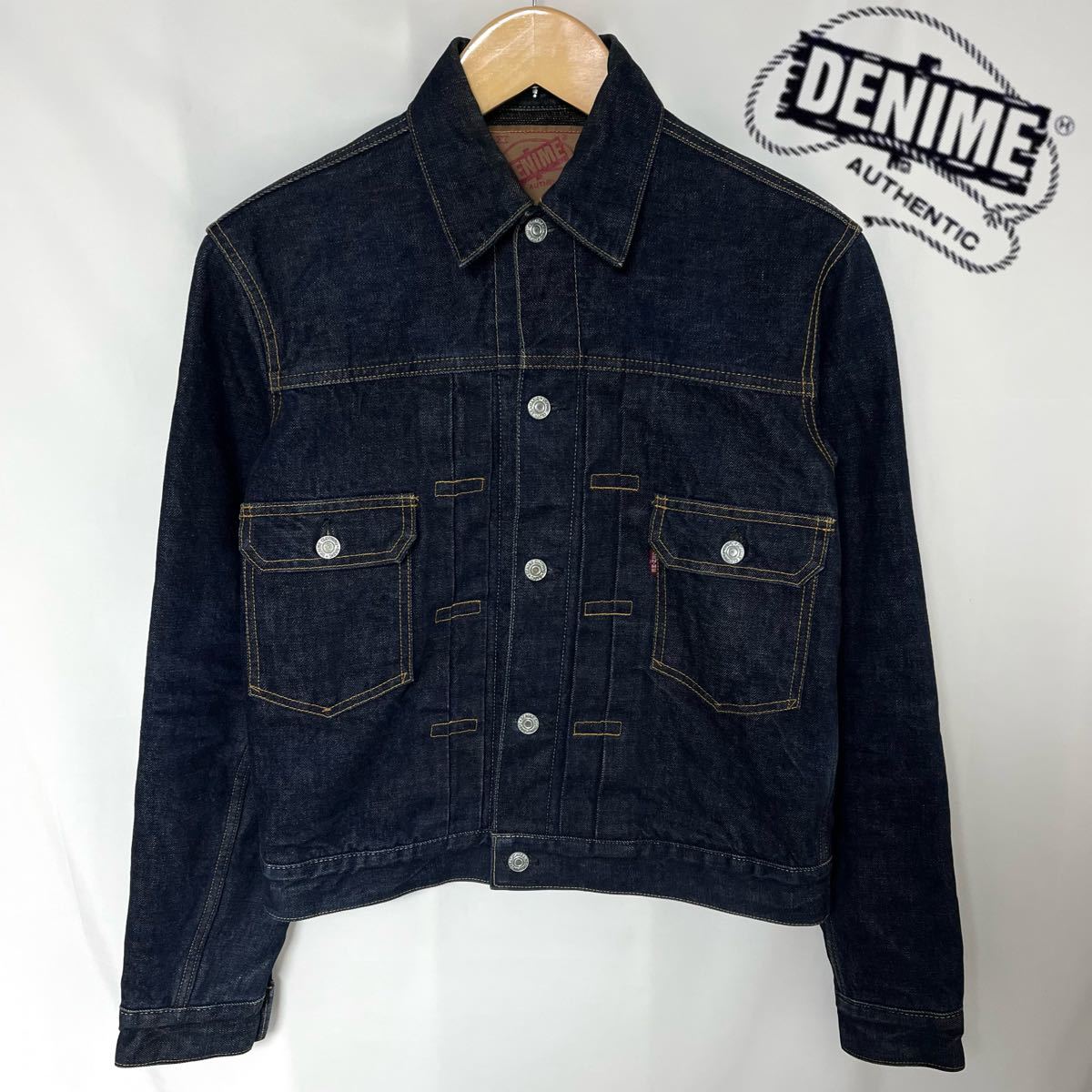 希少 DENIME ドゥニーム オリゾンティ期 旧 2nd ブランケット付 デニムジャケット 耳付き ボックスステッチ セカンド 507 Gジャン M メンズ