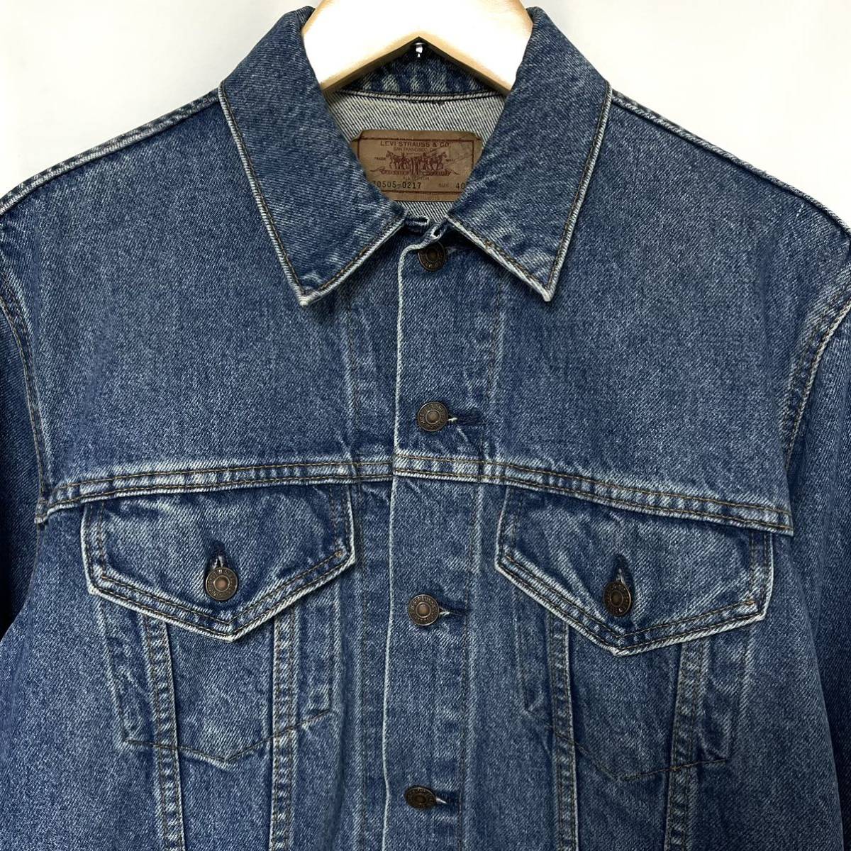 LEVI’S リーバイス 70505 0217 ヴィンテージ 90s アメリカ製 505 3rd デニムジャケット ボタン裏 527 Gジャン メンズ 93年モデル　40 L