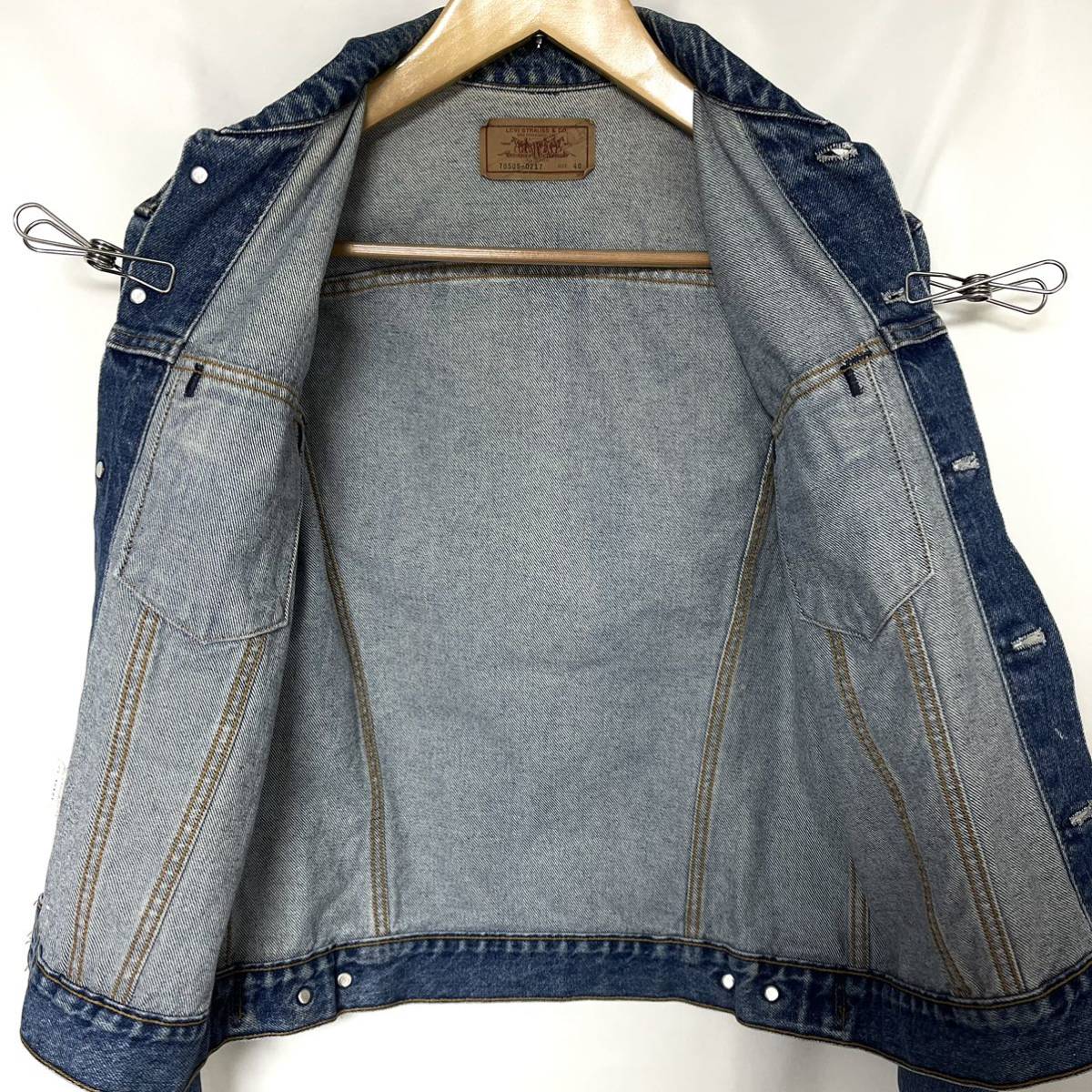 LEVI’S リーバイス 70505 0217 ヴィンテージ 90s アメリカ製 505 3rd デニムジャケット ボタン裏 527 Gジャン メンズ 93年モデル　40 L