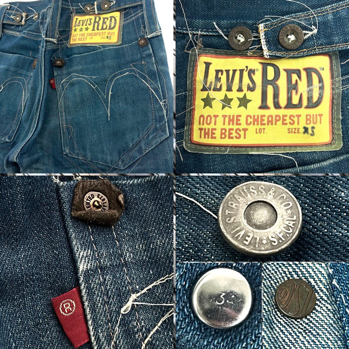 LEVI'S リーバイス Levi's RED レッド ほつれワーク期 コレクション カスタム デニム パンツ ジーンズ ジッパー ダイヤモンドレッグ　XS_画像6