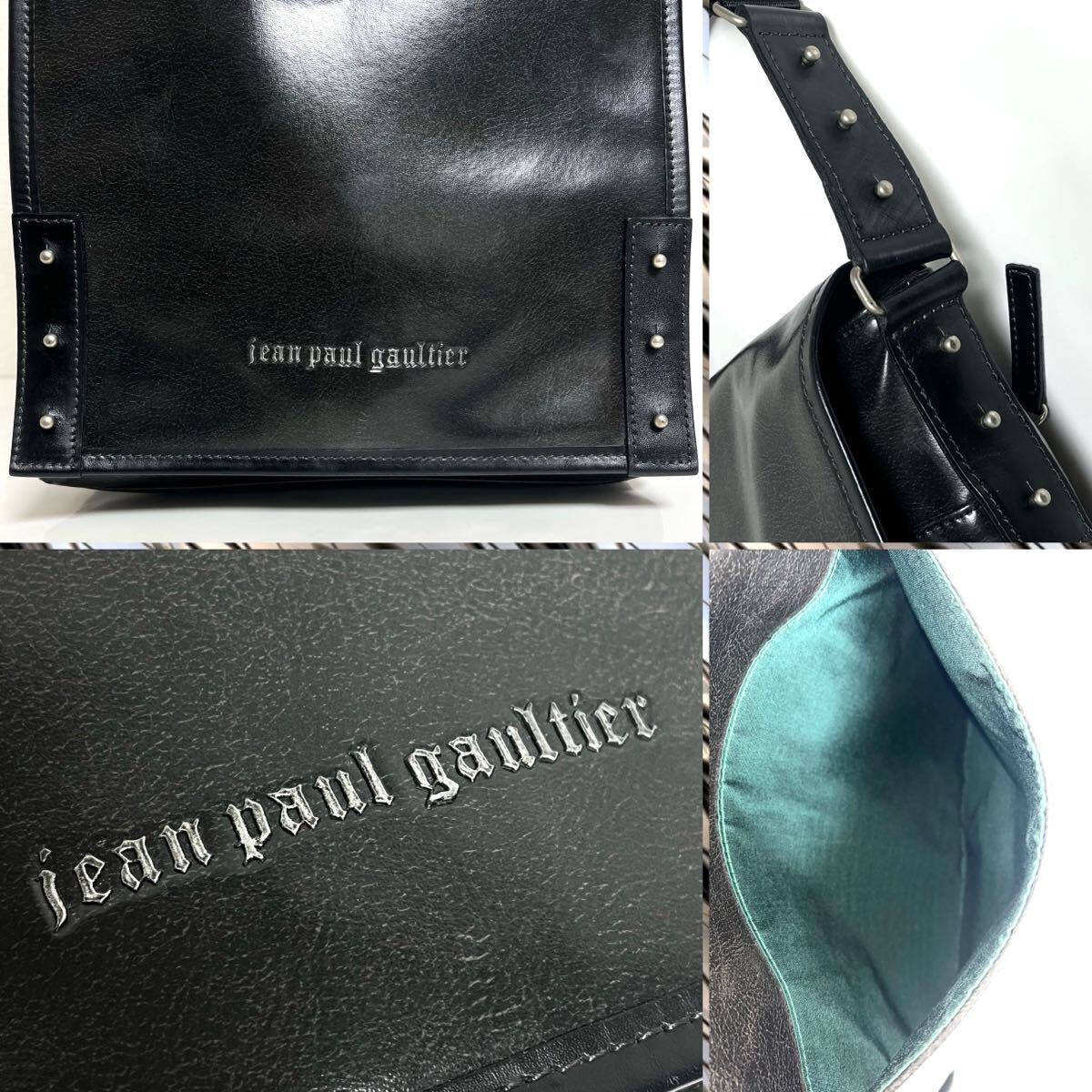 Jean Paul GAULTIER ジャンポール ゴルチェ Logo Flap Shoulder Bag ロゴ フラップ ショルダーバッグ　ブラック　黒色_画像5