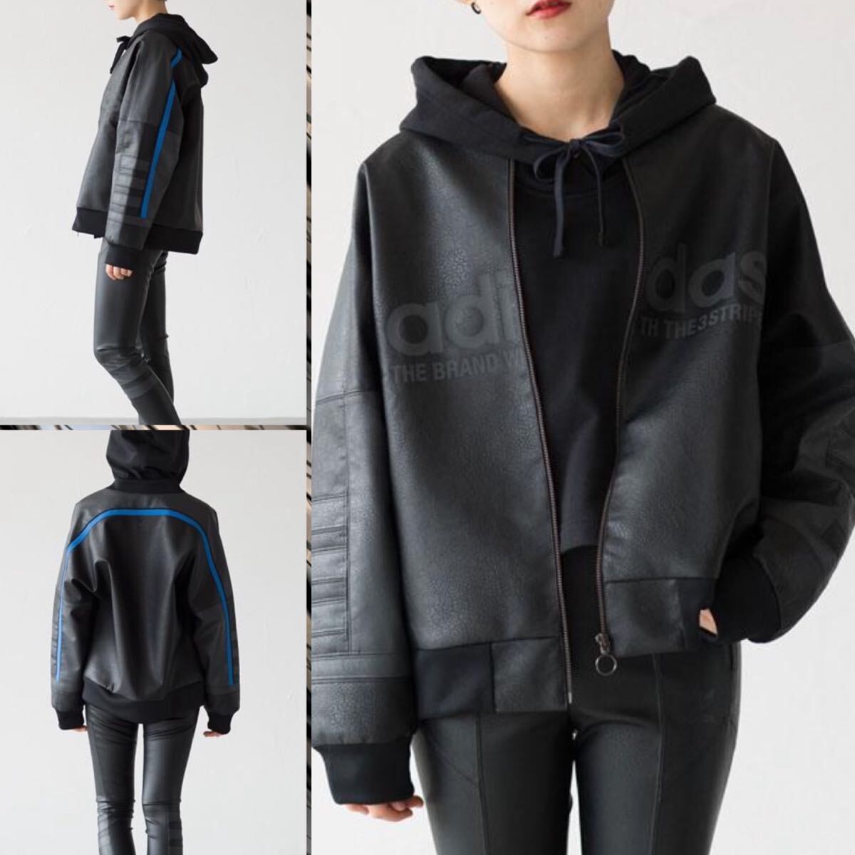 adidas アディダス IMITATION LEATHER BIG JACKET フェイク adidas アディダス IMITATION LEATHER BIG JACKET フェイク