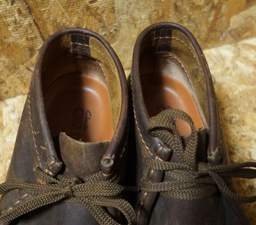 良品 Clarks 本革ワラビーブーツ US7.5M 茶 35425 クラークス_画像3