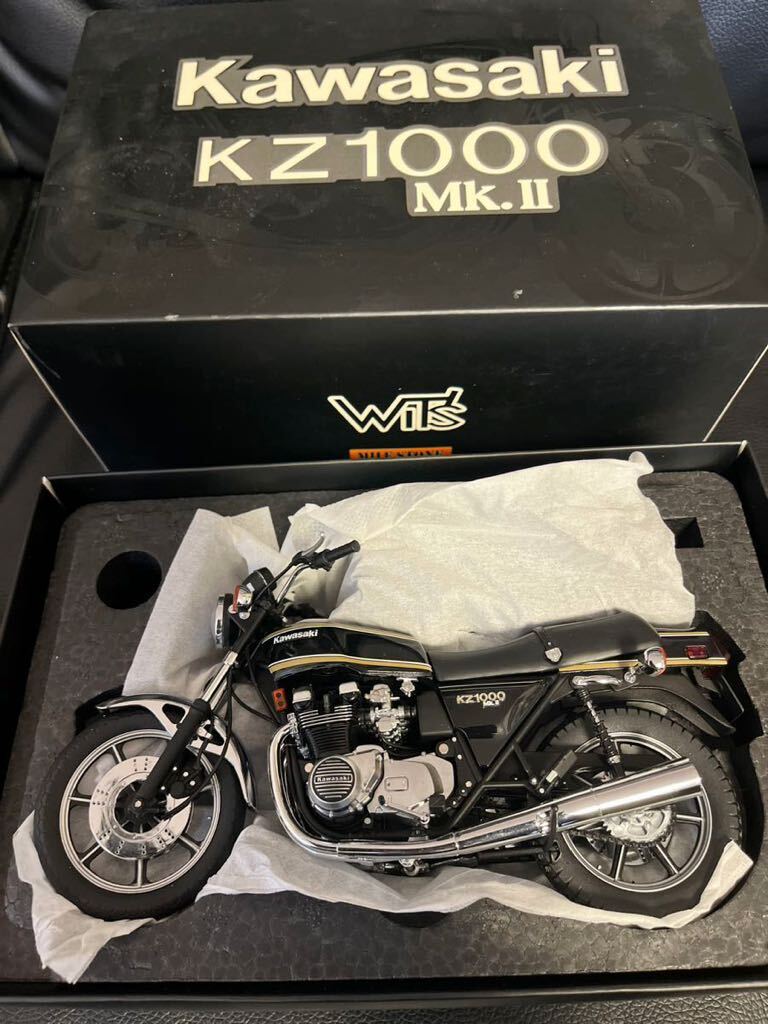  out of print beautiful goods 1/12 Wit\'s KAWASAKI kZ1000 mk.Ⅱ Mk Ⅱwitsu Kawasaki Kawasaki ebony die-cast bike search z1 z2 zⅠ zⅡ z750 z900
