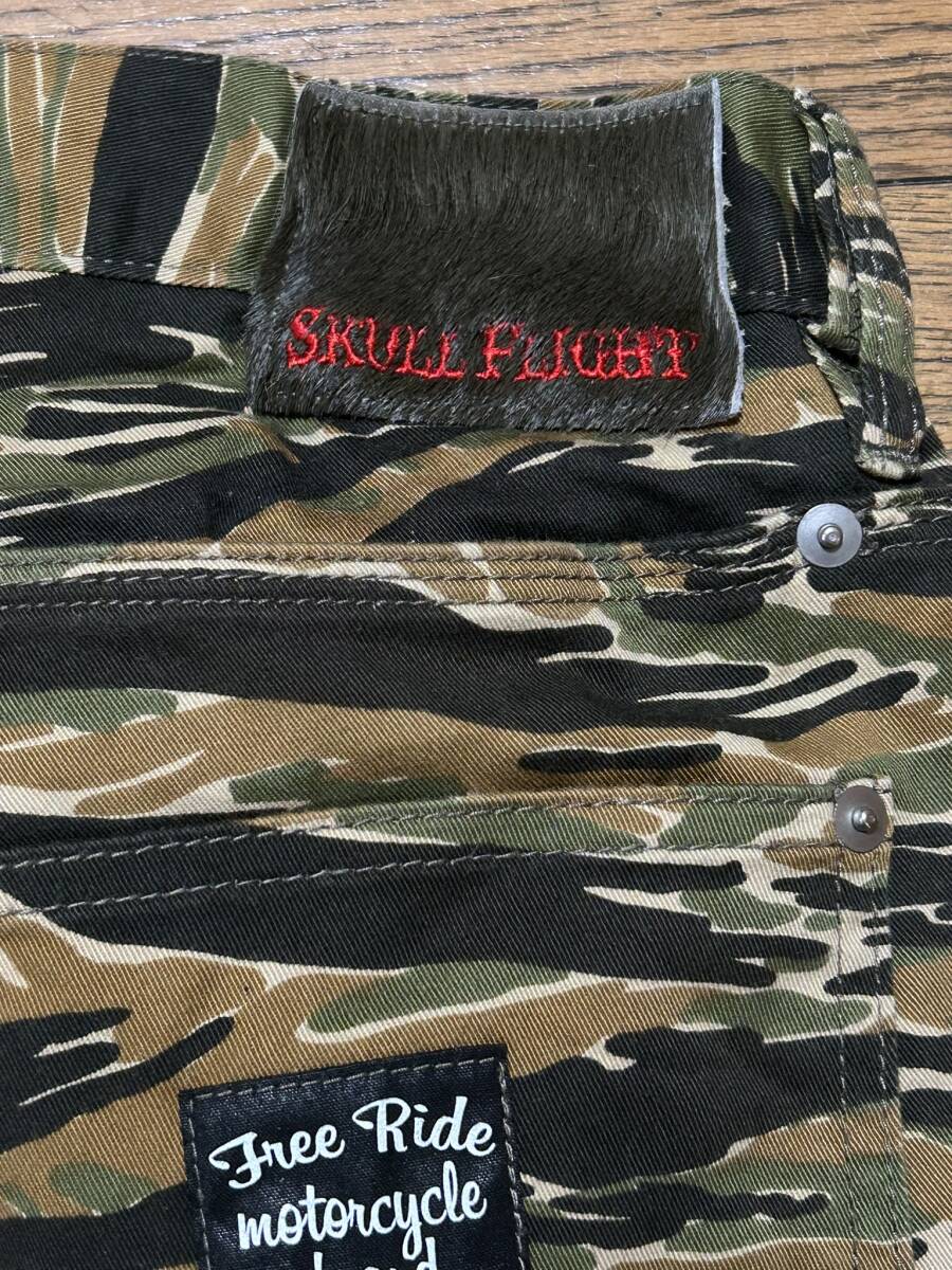 ※SKULL FLIGHT スカルフライト ヒップダブルニー カモフラージュ 迷彩 ストレッチ デニムパンツ 日本製 迷彩 大きいサイズ 36 BJBD.C_画像5