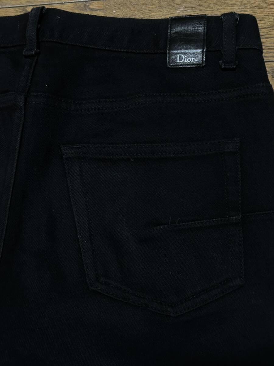 Dior homme ディオールオム BEE刺繍 SLIM 17.5 863DS11W9493 ストレッチ デニムパンツ 未裾直 イタリア製 ブラック 30 BJBD.C_画像6