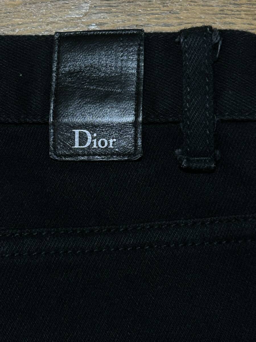 Dior homme ディオールオム BEE刺繍 SLIM 17.5 863DS11W9493 ストレッチ デニムパンツ 未裾直 イタリア製 ブラック 30 BJBD.C_画像9