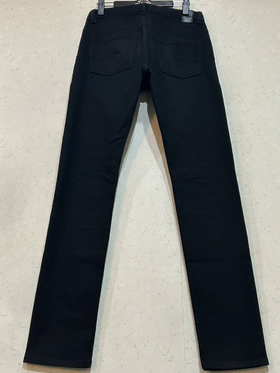 Dior homme ディオールオム BEE刺繍 SLIM 17.5 863DS11W9493 ストレッチ デニムパンツ 未裾直 イタリア製 ブラック 30 BJBD.C_画像2