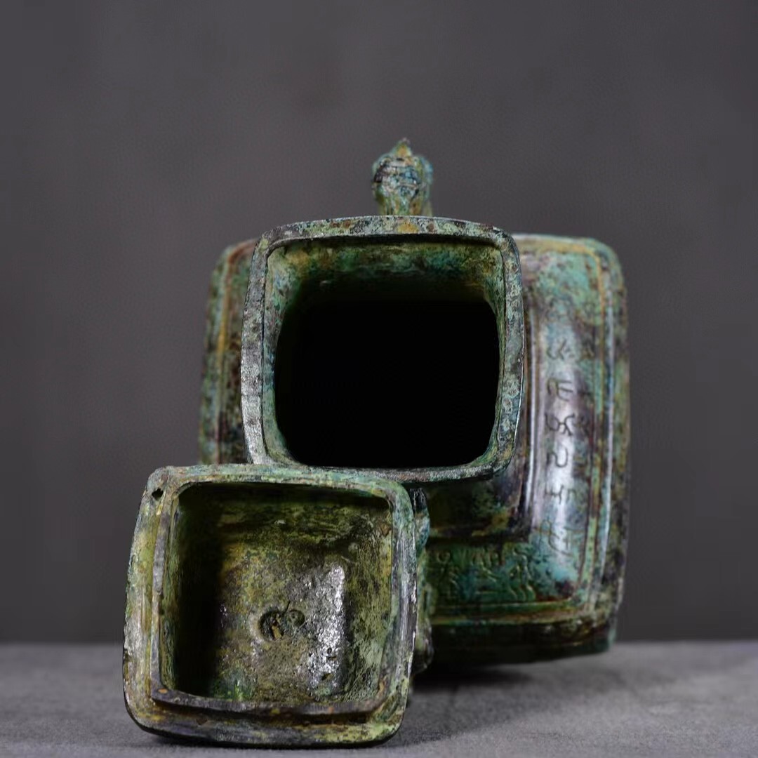 商周時代 ・青銅器 收藏 【青銅立鳥双獣壺 風水置物】中國古美術 商周時代 ・青銅器 收藏 【青銅立鳥双獣壺 風水置物】中國古美術