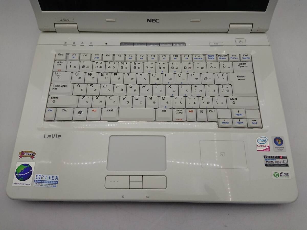 【ジャンク】NEC ノートパソコン Lavie LL750/S PC-LL750SG Windows Vista Home Premium _画像5