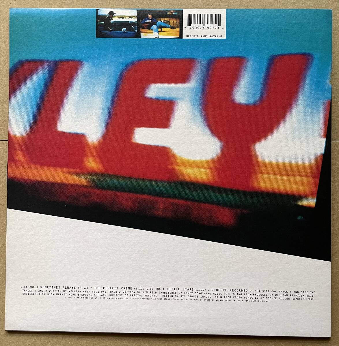 The Jesus & Mary Chain / Sometimes Always【UK盤】1994 Blanco Y Negro ☆10インチ 45RPM_画像2